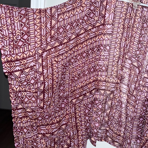 Arizona Jean Co Multicolor Shrug Cover-up XS- S Open Front Cardigan 2-Pockets - Picture 7 of 8